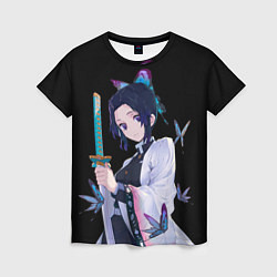 Женская футболка Шинобу Кочо с клинком - demon slayer