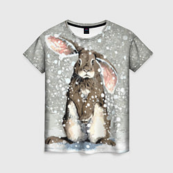 Женская футболка Кролик Снежок Милый