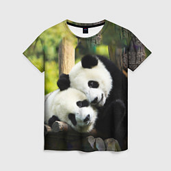 Женская футболка Влюблённые панды