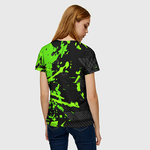 Женская футболка Black & Green / 3D-принт – фото 4