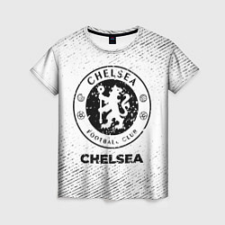 Женская футболка Chelsea с потертостями на светлом фоне