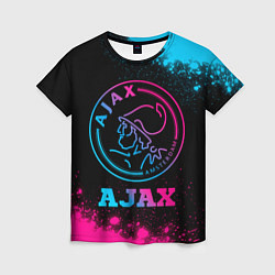 Женская футболка Ajax - neon gradient