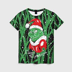 Футболка женская Santa Claus, Grinch - Christmas thief, цвет: 3D-принт