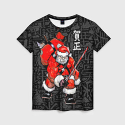 Женская футболка Santa Claus Samurai