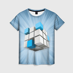 Женская футболка Трёхцветный кубик Рубика