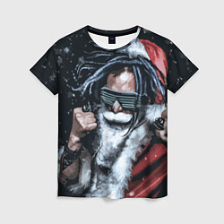 Женская футболка Cool Santa Rastaman