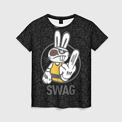 Женская футболка SWAG, bad rabbit, merry Christmas