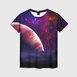 Женская футболка Бесконечное космическое пространство - Планета