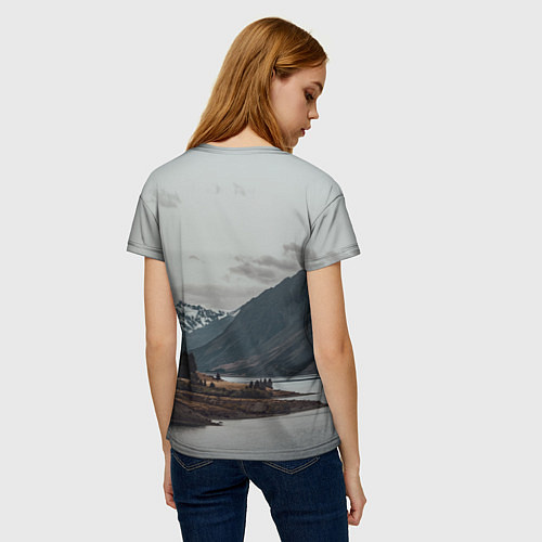 Женская футболка Островoк на озере / 3D-принт – фото 4