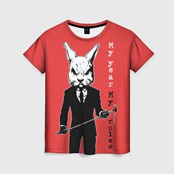 Женская футболка Dangerous rabbit, my year - my rules