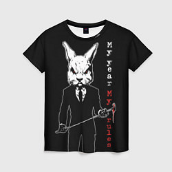 Женская футболка Cruel rabbit, my year - my rules