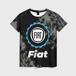 Женская футболка Fiat в стиле Top Gear со следами шин на фоне