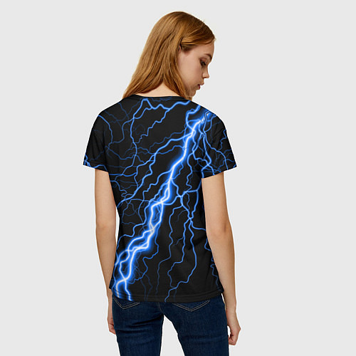 Женская футболка Радужные друзья Синий молния / 3D-принт – фото 4