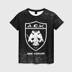 Женская футболка AEK Athens с потертостями на темном фоне