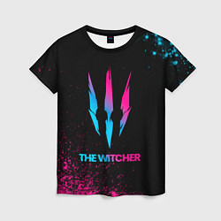 Женская футболка The Witcher - neon gradient