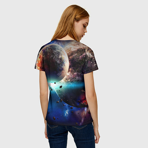 Женская футболка За секунду до столкновения планеты с космическим о / 3D-принт – фото 4