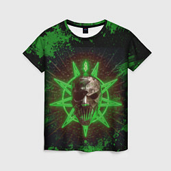 Женская футболка Slipknot green star