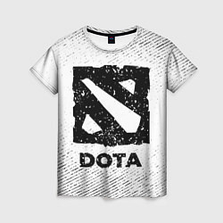 Женская футболка Dota с потертостями на светлом фоне