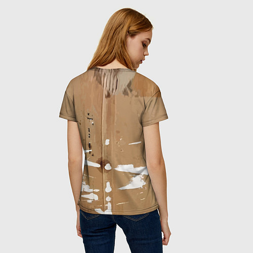 Женская футболка Стрелка вверх на рваном картоне - авангард / 3D-принт – фото 4