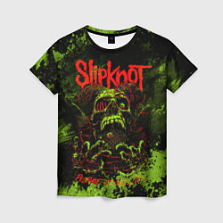 Женская футболка Slipknot green череп