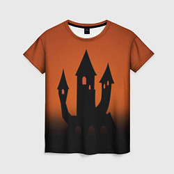 Футболка женская Halloween - замок ведьм, цвет: 3D-принт
