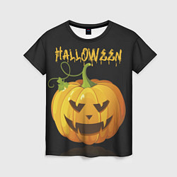 Женская футболка Halloween : тыква