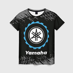 Женская футболка Yamaha в стиле Top Gear со следами шин на фоне