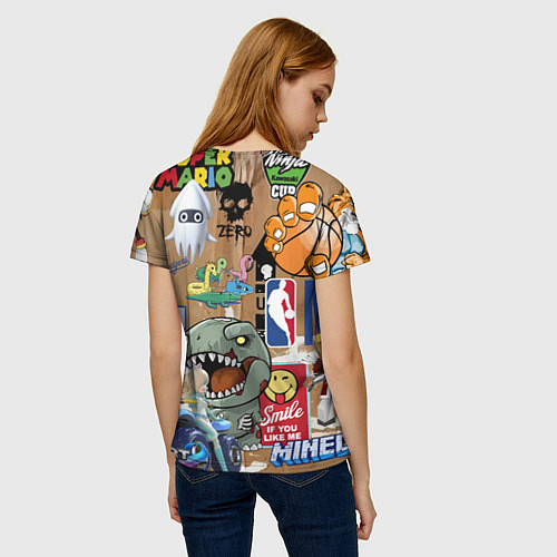 Женская футболка Gaming aesthetics - Art коллаж / 3D-принт – фото 4