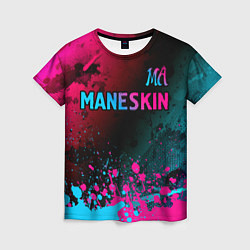 Женская футболка Maneskin - neon gradient: символ сверху