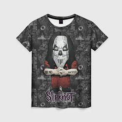Женская футболка Slipknot серый абстрактный фон