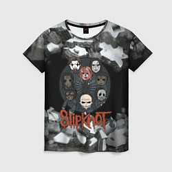 Женская футболка Slipknot объемные плиты black