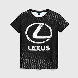 Женская футболка Lexus с потертостями на темном фоне