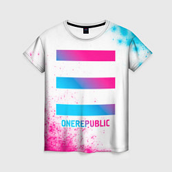 Женская футболка OneRepublic neon gradient style