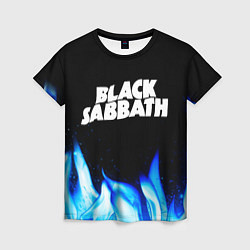 Женская футболка Black Sabbath blue fire