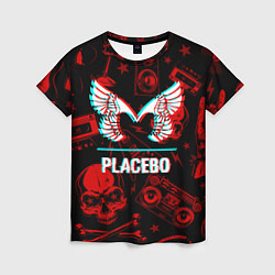 Женская футболка Placebo rock glitch