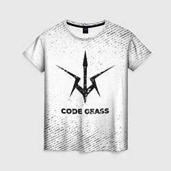 Женская футболка Code Geass с потертостями на светлом фоне