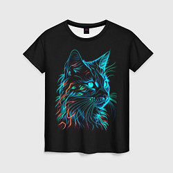 Женская футболка Неоновый котик