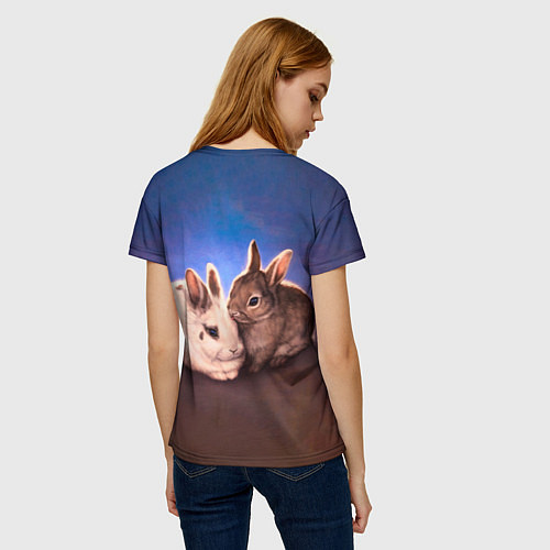 Женская футболка Кроличьи нежности / 3D-принт – фото 4