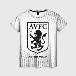Женская футболка Aston Villa с потертостями на светлом фоне