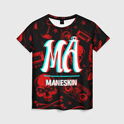 Женская футболка Maneskin rock glitch