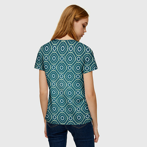 Женская футболка Светло-зелёная текстура / 3D-принт – фото 4