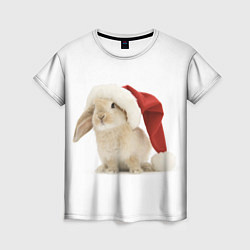 Женская футболка Новогодний кролик - 2023