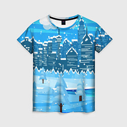 Женская футболка Снежный город
