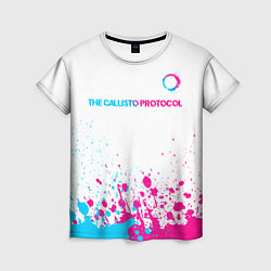 Женская футболка The Callisto Protocol neon gradient style: символ