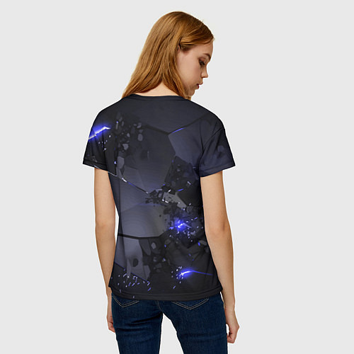Женская футболка Неоновые плиты, взрыв / 3D-принт – фото 4