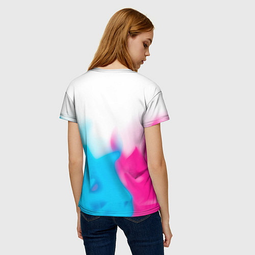 Женская футболка JAC neon gradient style: символ сверху / 3D-принт – фото 4