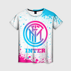 Женская футболка Inter neon gradient style