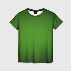 Футболка женская Зеленый с затемняющей виньеткой, цвет: 3D-принт