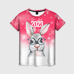 Женская футболка 2023 год - кролик в очках