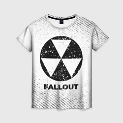 Женская футболка Fallout с потертостями на светлом фоне